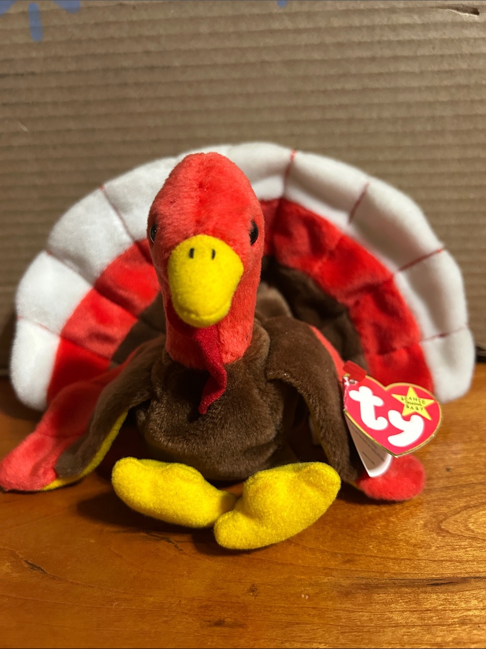 Ty Plush Turkey - Brown, Red, Yellow & White